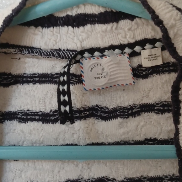 Anthropologie Striped Lace Long Cardigan Sz Small - Picture 9 of 10